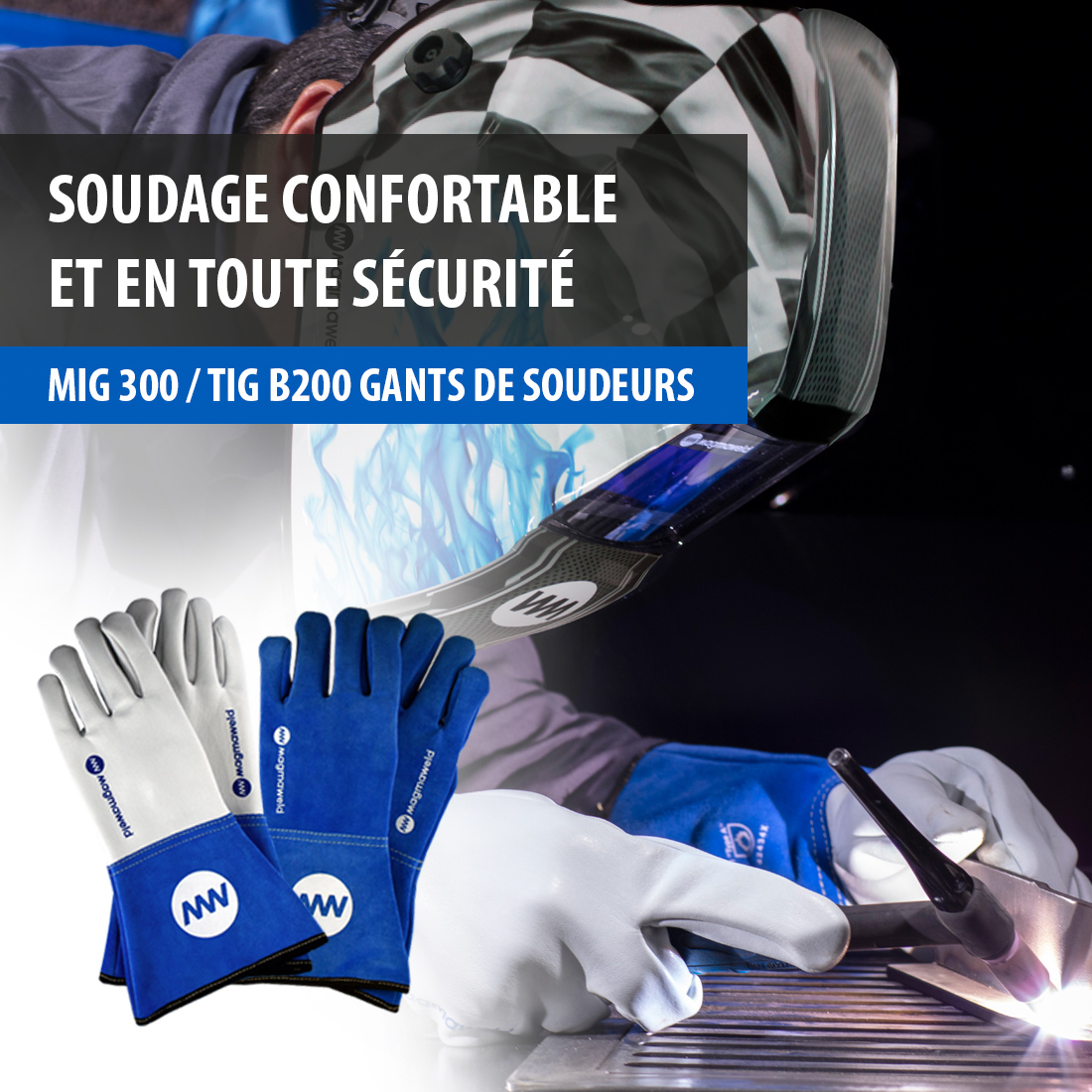 Soudage Confortable et en Toute Sécurité: MIG 300/TIG B200 Gants de Soudeurs